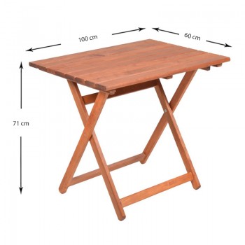 Τραπέζι πτυσσόμενο Klara Megapap από ξύλο οξιάς σε χρώμα κερασί εμποτισμού 100x60x71εκ.