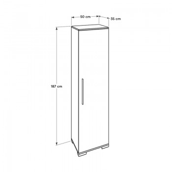 Ντουλάπα ρούχων - παπουτσοθηκη 16 ζευγών Diamond Megapap μονόφυλλη σε λευκό 50x35x187εκ.