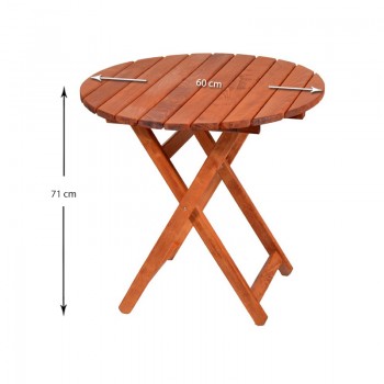 Τραπέζι πτυσσόμενο Klara Megapap από ξύλο οξιάς σε κερασί εμποτισμού Ø60x71εκ.