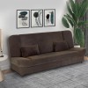 Kαναπές - κρεβάτι Tiko PLUS Megapap τριθέσιος με αποθηκευτικό χώρο και ύφασμα σε καφέ 200x90x96εκ.
