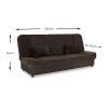 Kαναπές - κρεβάτι Tiko PLUS Megapap τριθέσιος με αποθηκευτικό χώρο και ύφασμα σε καφέ 200x90x96εκ.