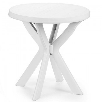 Τραπέζι κήπου Don από πολυπροπυλένιο σε χρώμα λευκό Φ.70x72εκ.