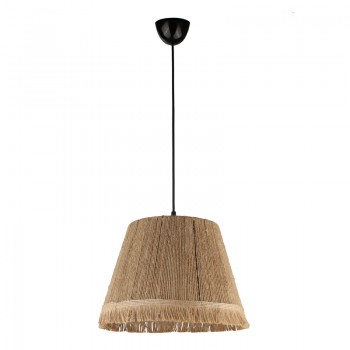 Φωτιστικό οροφής Vadi Megapap E27 από σχοινί μονόφωτο χρώμα φυσικό 30x30x75εκ.