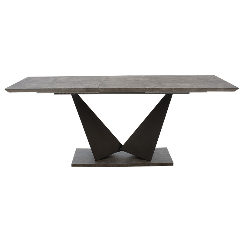 Τραπέζι Gordon pakoworld επεκτεινόμενο γκρι cement- πόδι μαύρο μέταλλο 160-200x90x75εκ