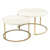 Τραπέζια σαλονιού Solme pakoworld σετ 2τεμ εκρού μελαμίνης-χρυσό μέταλλο