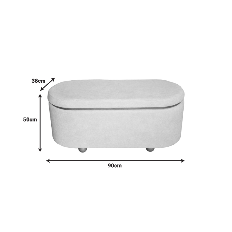 Σκαμπό μπαούλο Tara Inart σετ 2 τεμ βελούδο σε σκούρη γκρι και ανθρακί απόχρωση