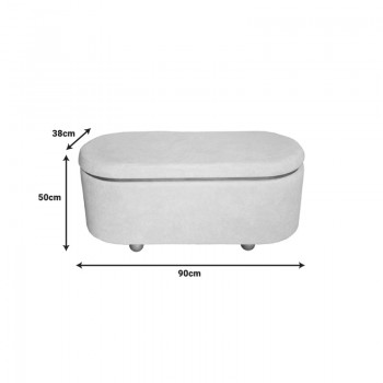 Σκαμπό μπαούλο Tara Inart σετ 2 τεμ βελούδο σε σκούρη γκρι και ανθρακί απόχρωση