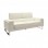Καναπές Shea pakoworld 3θέσιος PU ivory-inox 198x80x87εκ