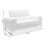 Καναπές Shea pakoworld 2θέσιος PU ivory-inox 158x80x87εκ
