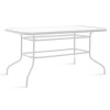 Τραπέζι Valor pakoworld μέταλλο λευκό-γυαλί 140x80x70εκ