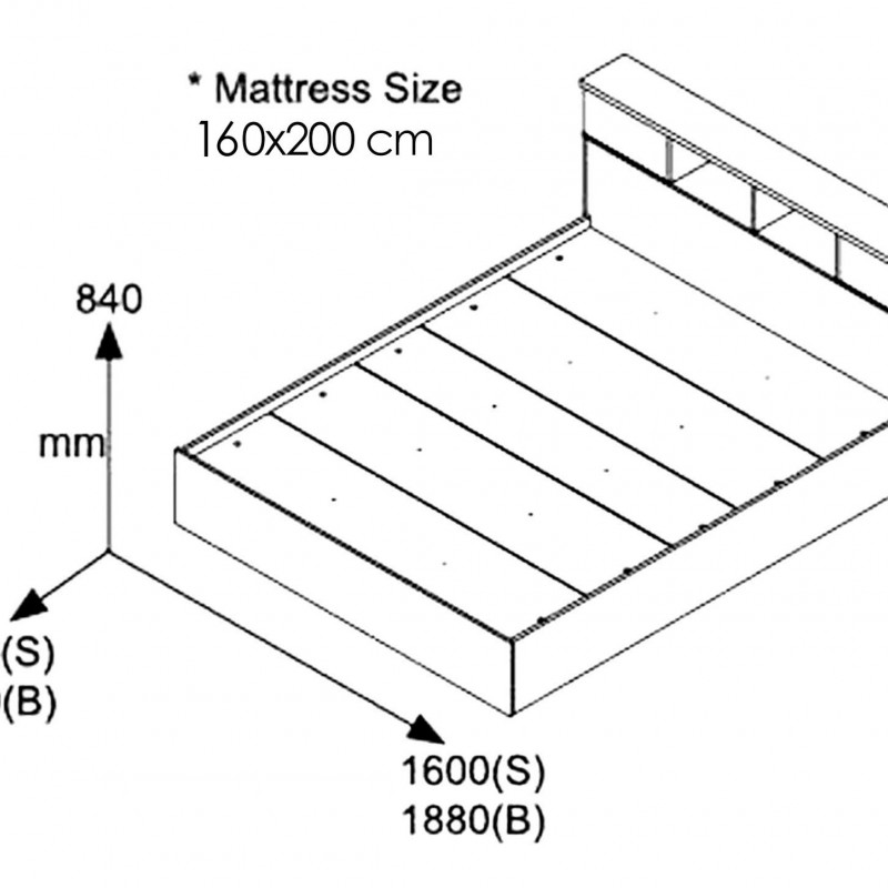 Κρεβάτι OLYMPUS pakoworld χρώμα wenge 160x200εκ