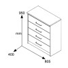 Συρταριέρα OLYMPUS pakoworld με 4 συρτάρια χρώμα wenge 80x40x95εκ