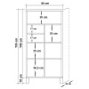 Βιβλιοθήκη PWF-0181-7 σε χρώμα πεύκου 80x36x155εκ