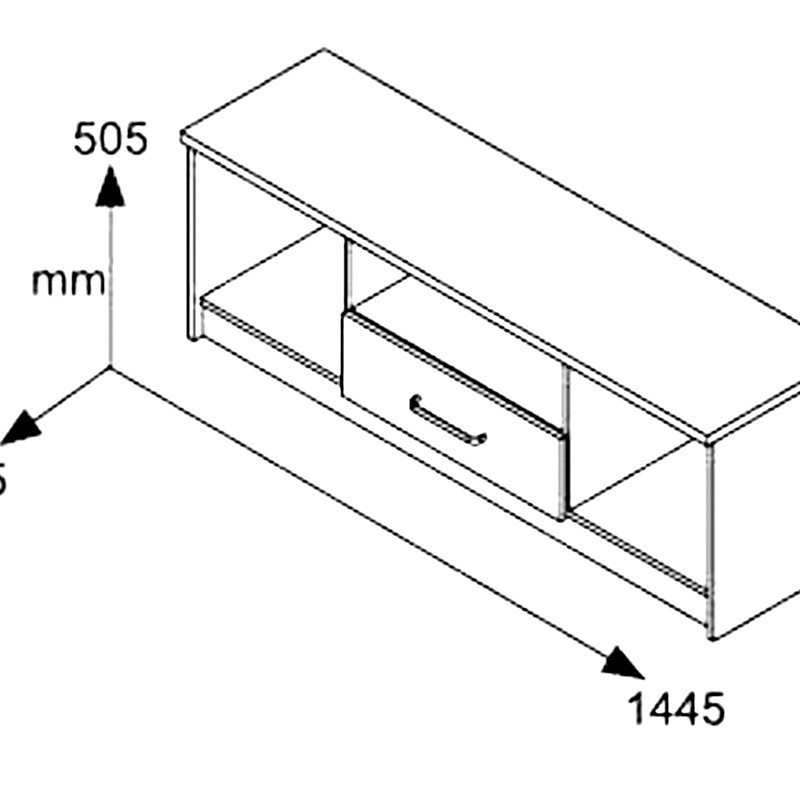 Έπιπλο τηλεόρασης OLYMPUS pakoworld χρώμα wenge 144x39x50,5εκ