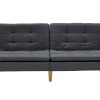 Καναπές-κρεβάτι Flexible pakoworld σε ανθρακί ύφασμα 198x87x76εκ