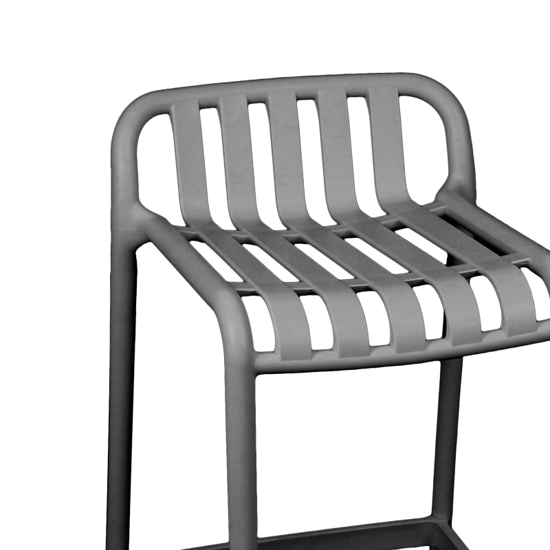 Σκαμπό μπαρ Zoi pakoworld pp σε ανθρακί απόχρωση 36x56x87εκ