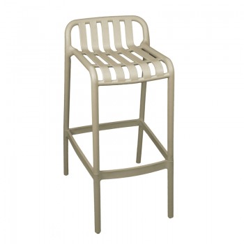 Σκαμπό μπαρ Zoi pakoworld pp σε απόχρωση cappucino 36x56x87εκ