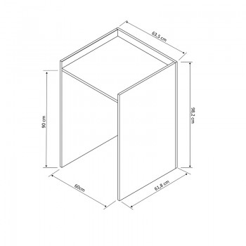 Έπιπλο πλυντηρίου Cuci pakoworld σε oak απόχρωση 60x62x99εκ