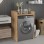 Έπιπλο πλυντηρίου Cuci pakoworld σε oak απόχρωση 60x62x99εκ