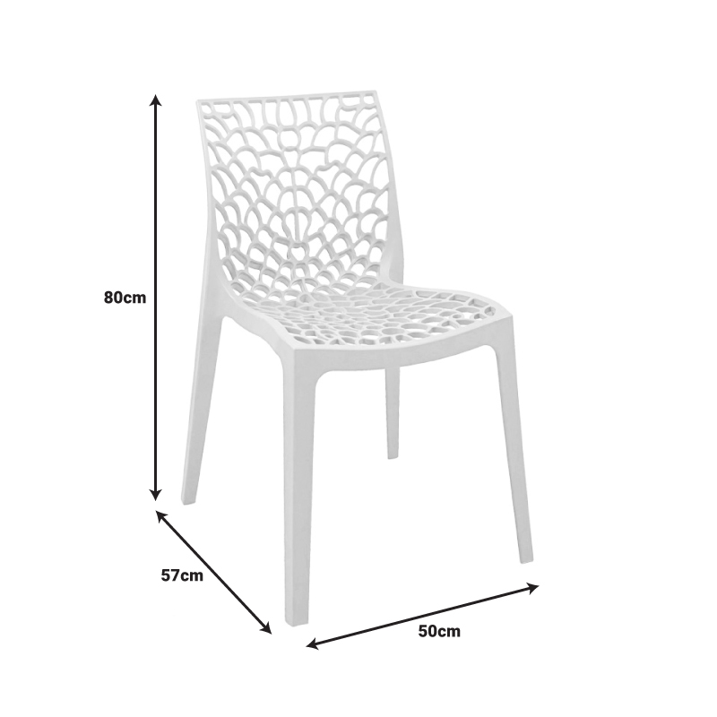 Καρέκλα στοιβαζόμενη Hush pakoworld pp σε μπλε απόχρωση 50x57x81εκ