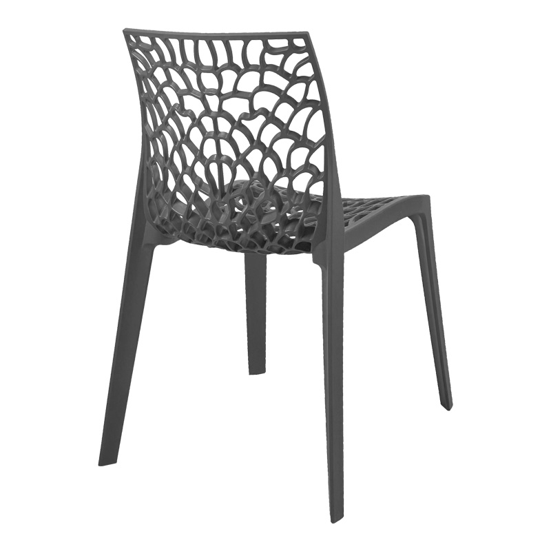 Καρέκλα στοιβαζόμενη Hush pakoworld pp σε ανθρακί απόχρωση 50x57x81εκ