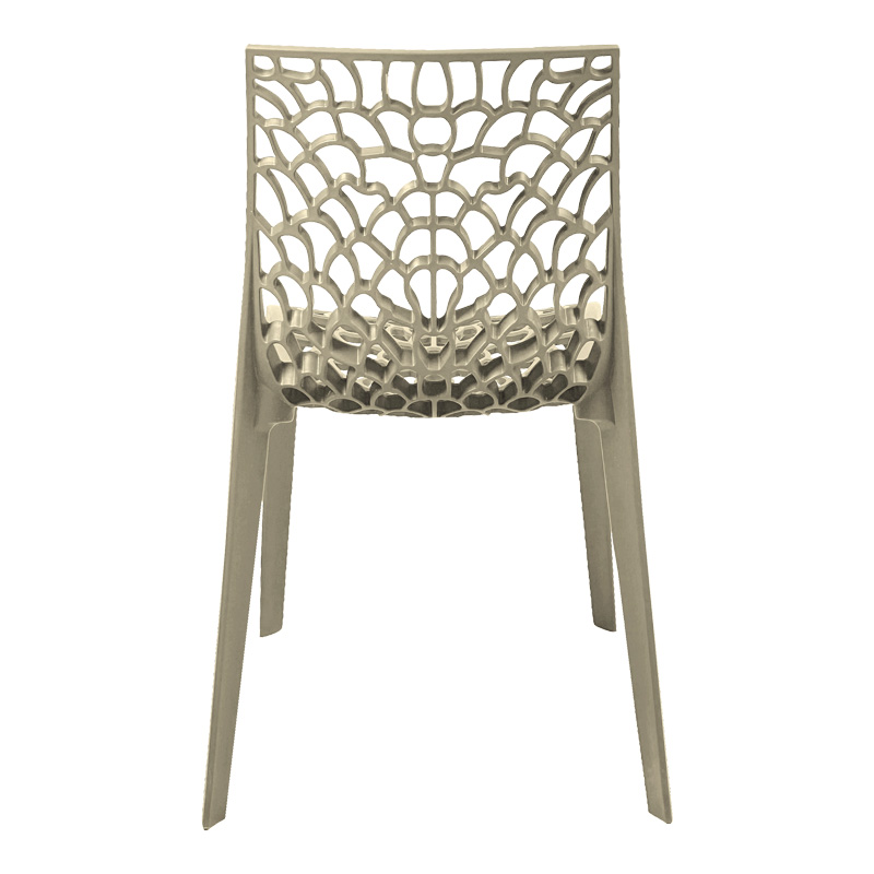 Καρέκλα στοιβαζόμενη Hush pakoworld pp σε cappuccino απόχρωση 50x57x81εκ