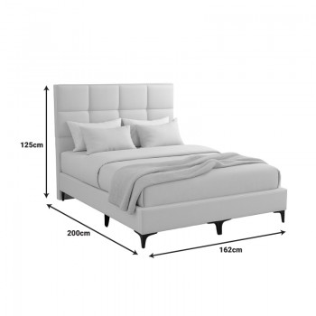 Κρεβάτι Melei pakoworld ύφασμα σε γκρι απόχρωση 160x200εκ