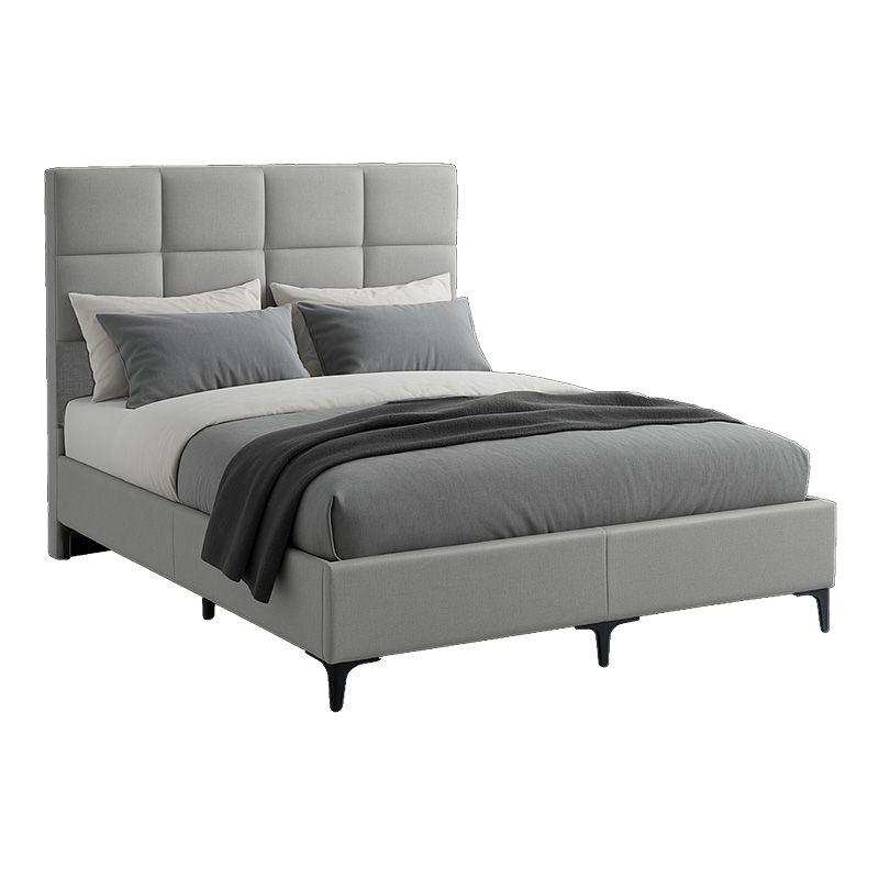 Κρεβάτι Melei pakoworld ύφασμα σε γκρι απόχρωση 160x200εκ