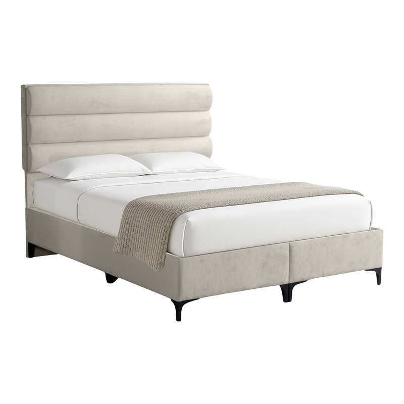 Κρεβάτι Limit pakoworld ύφασμα σε κρεμ απόχρωση 160x200εκ