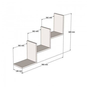 Ραφιέρα τοίχου Mauer pakoworld σε καρυδι απόχρωση 90x19,6x60εκ
