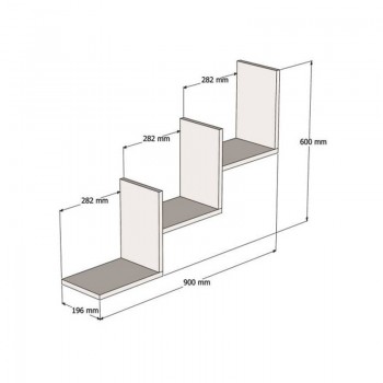 Ραφιέρα τοίχου Mauer pakoworld σε ανθρακί απόχρωση 90x19,6x60εκ