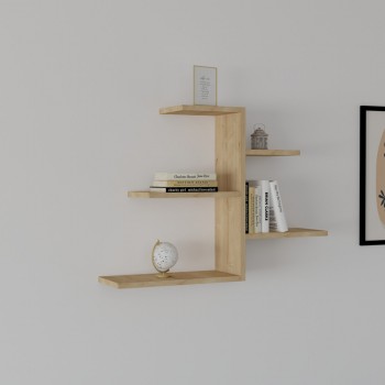 Ραφιέρα τοίχου Callum pakoworld σε oak απόχρωση 82.2x19,6x48εκ