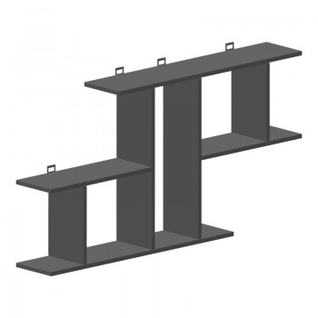 Ραφιέρα τοίχου Vertoura pakoworld σε ανθρακί απόχρωση 116x18.5x60cm