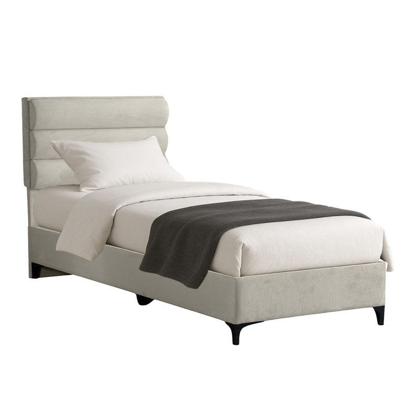 Κρεβάτι Limit pakoworld ύφασμα σε κρεμ απόχρωση 120x200εκ