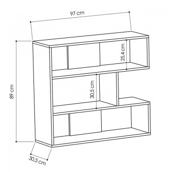 Βιβλιοθήκη Molly N.1 pakoworld σε χρώμα sonoma 94x30x94εκ