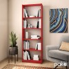 Βιβλιοθήκη Max pakoworld σε κόκκινο χρώμα 58x23x170εκ