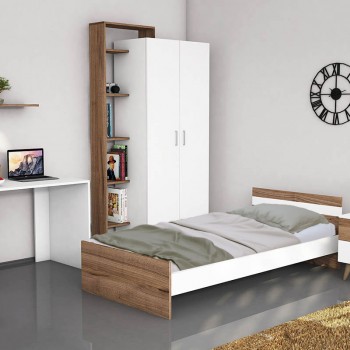 Γραφείο SWAN pakoworld λευκό με καρυδί 118x60x91εκ