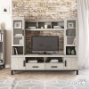 Σύνθετο σαλονιού Bonito pakoworld TV χρώμα white wash-ebony 200x43x180εκ