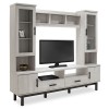 Σύνθετο σαλονιού Bonito pakoworld TV χρώμα white wash-ebony 200x43x180εκ