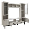 Σύνθετο σαλονιού Bonito pakoworld TV χρώμα white wash-ebony 200x43x180εκ