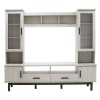 Σύνθετο σαλονιού Bonito pakoworld TV χρώμα white wash-ebony 200x43x180εκ