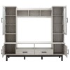 Σύνθετο σαλονιού Bonito pakoworld TV χρώμα white wash-ebony 200x43x180εκ
