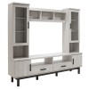 Σύνθετο σαλονιού Bonito pakoworld TV χρώμα white wash-ebony 200x43x180εκ