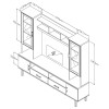 Σύνθετο σαλονιού Bonito pakoworld TV χρώμα white wash-ebony 200x43x180εκ