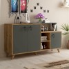 Μπουφές Oleander pakoworld ανθρακί-καρυδί 143x42,5x78,5εκ