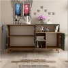 Μπουφές Oleander pakoworld ανθρακί-καρυδί 143x42,5x78,5εκ