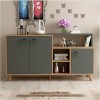 Μπουφές Oleander pakoworld ανθρακί-καρυδί 143x42,5x78,5εκ