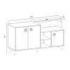 Μπουφές Oleander pakoworld ανθρακί-καρυδί 143x42,5x78,5εκ
