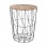 Βοηθητικό τραπέζι σαλονιού Cabel pakoworld oak-μαύρο Φ47x56.5εκ