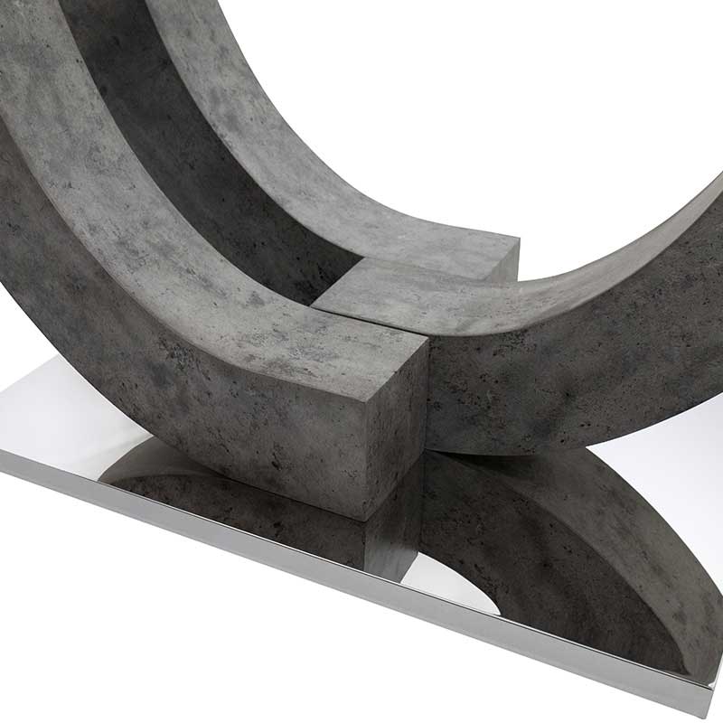 Τραπέζι σαλονιού Dunk pakoworld με γυαλί χρώμα ποδιών γκρι cement 120x60x48εκ